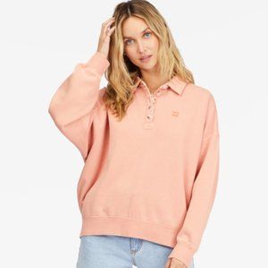NWT Billabong Lost Time Pullover Sweatshirt in Stone Rose size S